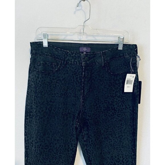 NYDJ Jeans Womens 12 Cheetah Print Leggging Gray Distressed Stretch Boho - Picture 2 of 8